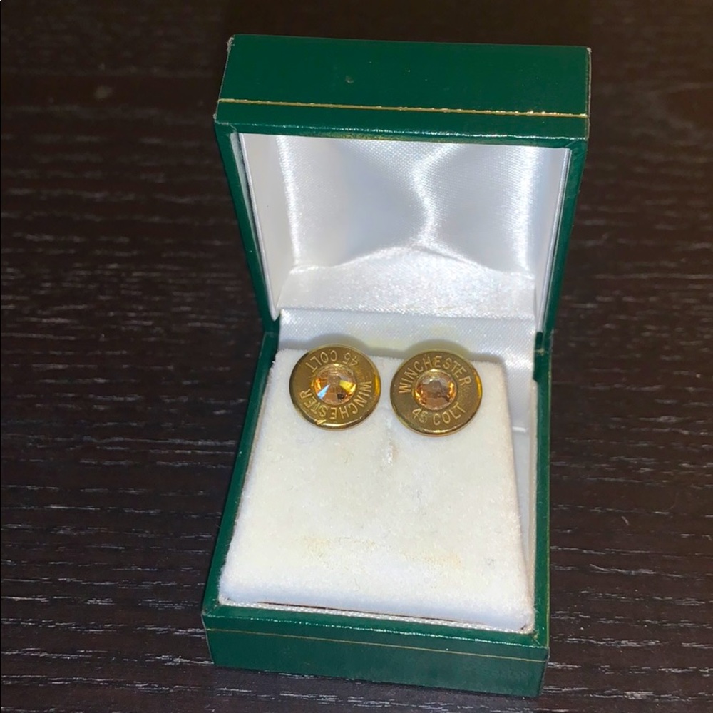 Bullet casing stud earrings